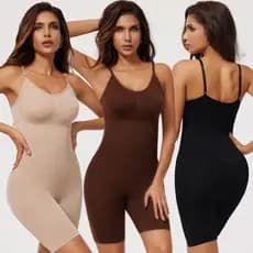 Body Macaquinho Cinta Modeladora Bermuda Modela Bumbum com abertura entre as pernas sem bojo basico pos cirurgico