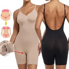 Body Macaquinho Cinta Modeladora sem bojo Costa Aberta Modela Bumbum com abertura entrepernas boa compressão barriga