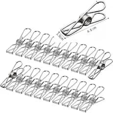 kit 20 40 60 unidades Pregador Prendedor de roupa metal inox/ rampo metal para pendura multiuso