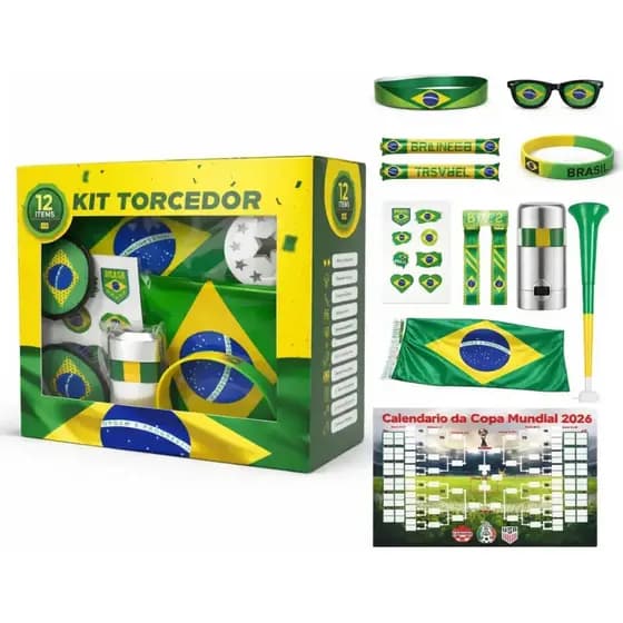 Kit Torcida Brasileira Copa Do Mundo E Eventos Esportivos