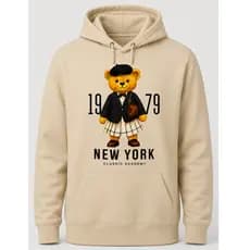 Moletom Feminino Casaco Feminino Canguru Blusa de Frio Feminina Moletom Peluciado Grosso do P ao GG com Estampa de Urso