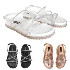 Sandalia Feminina Papete Birken Lançamento Promoção Metalizado Rose Pronta Entrega Envio Imediato