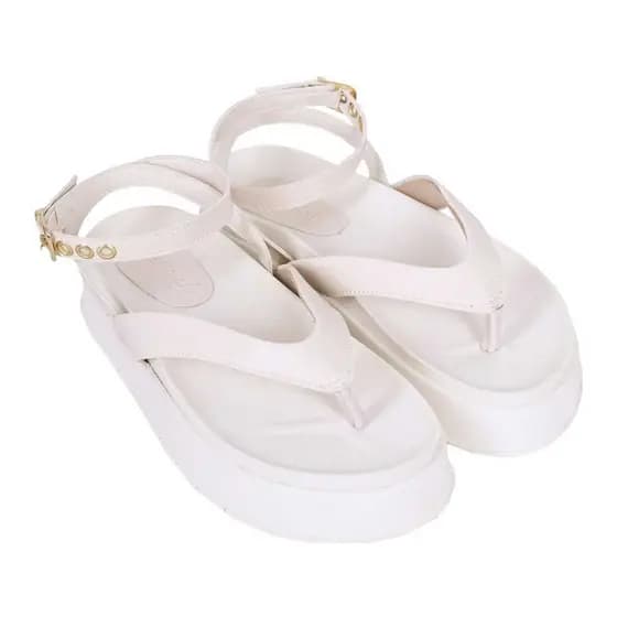 Sandalia Feminina Papete Plataforma Off-White