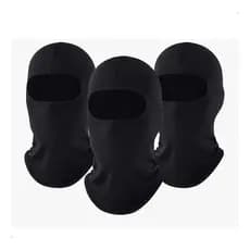 Kit 3 Balaclavas Pretas Proteção Solar Corrida Motociclismo