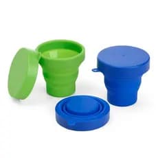 Copo Dobrável Retrátil de Silicone 150ml com Tampa Criança Infantil Aulas Escola