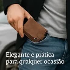 Carteira Masculina Slim Moderna Couro Ecológico Qualidade Premium