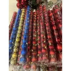 Kit 9 ou 12 Bolas de Natal Decoradas Mista Dourado Natal Glitter, Fosca, Lisa Enfeites de Natal 5cm