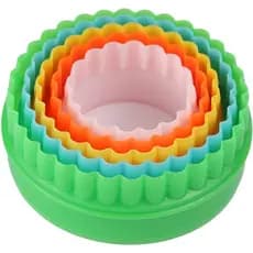Kit 5x Cortador Em Plastico Redondo Pasta Americana E Biscuit Molde Frisado e Liso