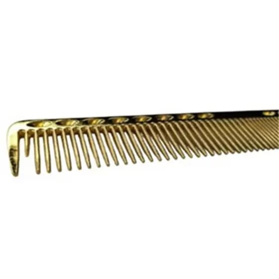 Pente de Metal 18cm Dourado Profissional para Barbeiro e Cabelereiro cod 550