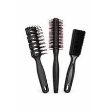 Kit 3 Escovas Profissional Escovinha Degrade Preto+Similar Tunel Preta+Similar RPM8