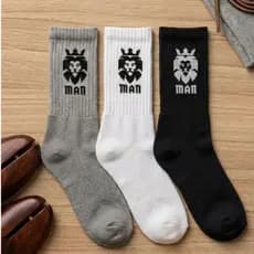 Kit De Meia 3 Pares Cano Longo Algodão Confortável Unissex 38-43 Meia Masculina Premium Top