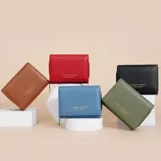 Carteira Feminina Barata Couro PU Porta Cartão Moedas Documentos Com Zíper Bolsa De Mão