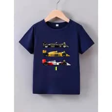 Camiseta Infantil FÓRMULA 1 Unissex 100% Algodão Capacete Promoção FARMFUN