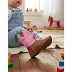 Bota para Menina Menino Couro Ecológico Texana Sapatinho Baby Country Confortável FARMFUN