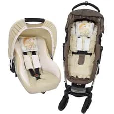 Kit Capas: Bebe Conforto Com Protetores e Capota + Capa de Carrinho + 2 Almofadinhas