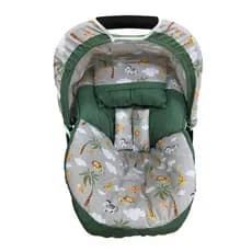 Capa de Bebê Conforto + Capota Solar + Protetores de Cinto e Travesseirinho -100% Algodão