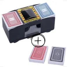 Embaralhador Automático Misturador Cartas Baralho Jogo Poker + 2 Baralhos