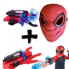 Luva Infantil Homem Aranha Lança Teia + Mascara Spider Man