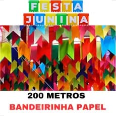 Kit 200 Metros Bandeirinha Festa Junina, Papel De Seda Kit 200 Metros Bandeira