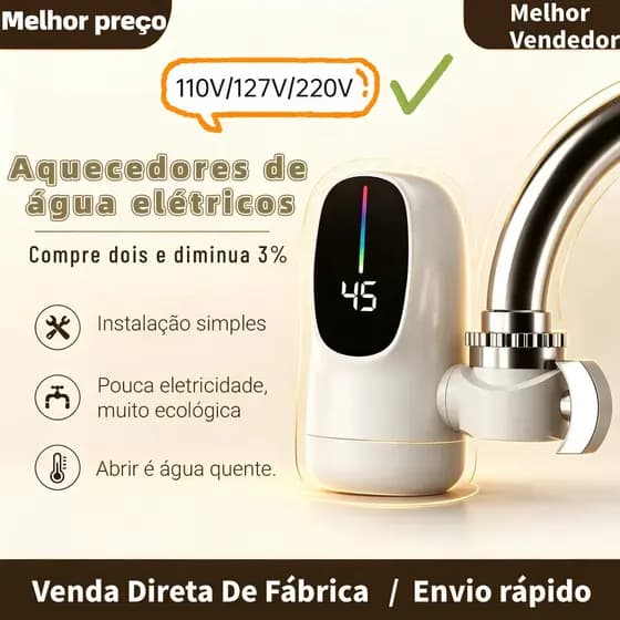 Excelente 3000W Instantâneo Elétrico Aquecedor De Água Quente Torneira Display Digital Para De Banheiro