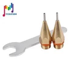 2Pcs 1Mm Bico Cola Quente Derpertura Diâmetro 1.0X40Mm Cobre Com Chave Intercambiável Partes