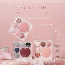 Paleta de Sombras de Olhos GOGO TALES Seis Cores Coração Grande Azul Esfumado Portátil Pequena Paleta de Sombras e Blush