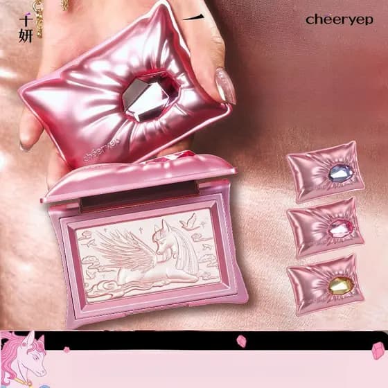 Paleta De Sombras Cheeryep De 3 Cores , Travesseiro Sonhador , Iluminador Fosco E Brilhante , Pigmentado À Prova De Manc
