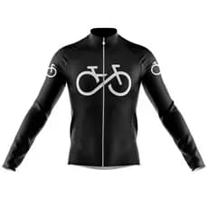 Camisa Bike Forever Preto Manga Longa Ciclismo Ziper Total