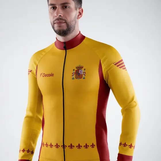Camisa Ciclismo Copa Espanha Manga Longa Decole Uv Bike Mtb
