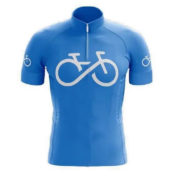 Camisa Ciclismo Bike Forever Azul Dry Fit Decole Manga Curta Zíper Fitness