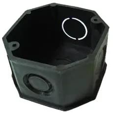 Caixa de Luz octogonal 3x3 PVC Preta Isotex