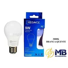 Lâmpada Led Bulbo 9w 3000K Branca Quente  A60 E27 Bivolt Megawace