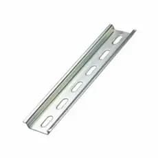 trilho perfurado modelo din c/25cm galvanizado p/disjuntores din