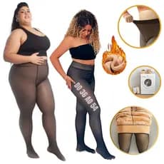 Meia Calça Térmica Forrada Pelúcia Peluciada Aveludada Pelinho Translúcida Inverno Frio Premium