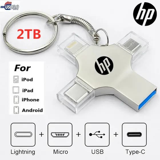Pendrive 2TB 4 Em 1 flash USB 3.0 Bastão De Memória OTG Velocidade Rápida Tipo C Para i/O/S/Tablet/Android/Smartphone/PC