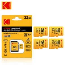 Cartão Kodak Micro SD 128GB 64GB 256 Gb 32GB De Memória De Alta Velocidade U3 A1 V30 Classe 10 TF Para Adaptad