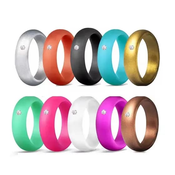 Anel De Silicone Feminino Soft Flexível Com Strass