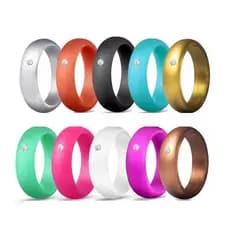 Anel De Silicone Feminino Soft Flexível Com Strass