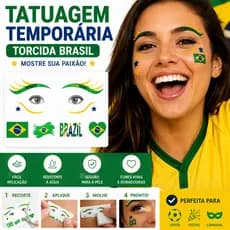 Tatuagem Temporária Brasil Copa Do Mundo 2026
