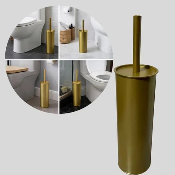 Escova Vaso Sanitário Dourada Acetinado