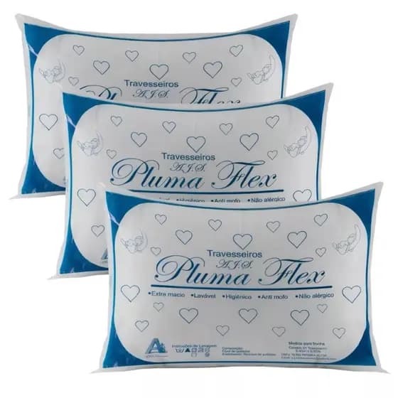 Kit 4 Travesseiros de Manta Macia 100% fibra mista