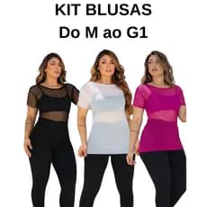 KIT 2 Blusas Feminina Tule Esportiva Treino Academia ENVIO IMEDIATO
