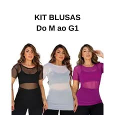 KIT 2 Blusas Feminina de Tule Esportiva Academia Treino ENVIO IMEDIATO