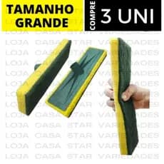 KIT 3 lava azulejo esfregão rodo abrasivo esponja piso limpeza pesada espuma esfregões limpa chão sem cabo PROMOÇÃO