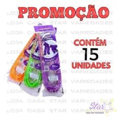 KIT 15 varal ROUPAS corda de nylon c/ 10m resistente 5mm cor surtida
