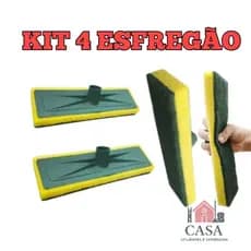 kit kit 4 lava azulejo esfregões rodo abrasivo esponja piso esfregao  limpeza pesada rodo esfregões limpa mop sem cabo