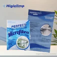 KIT - Pano microfibra p/ vidros 40x40 + Pano microfibra p/ chão 50x60 - Perfect Pro