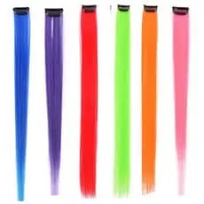 10 Mechas Coloridas Aplique de Cabelo Colorido Tic Tac Infantil Cosplay - ENVIO IMEDIATO