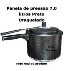 PANELA DE PRESSÃO 7,0 LITROS - FECHAMENTO INTERNO - PRETO CRAQUELADO