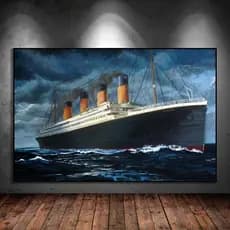 Quadro Decorativo Titanic Navio Quadros decorativos modernos 1 peça mdf 3mm Placas decorativas
